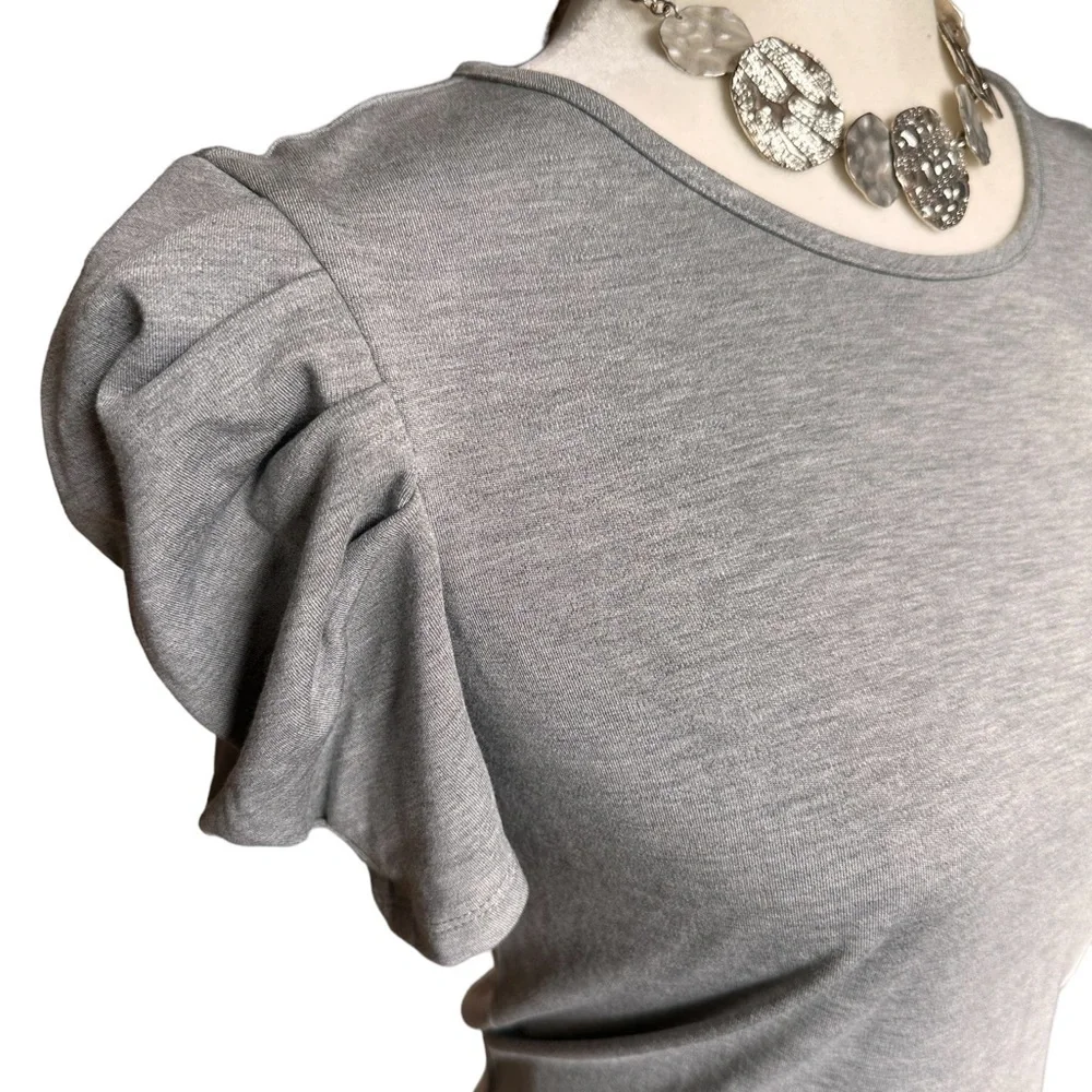 🇺🇸  BUNDLE ONLY - 5/$15 Philosophy Ruched Cap Sleeve Top, Grey NWT - Picture 3 of 6